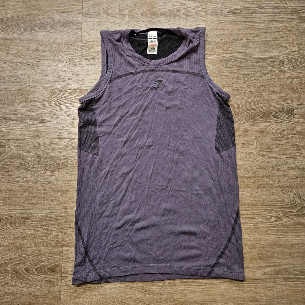 Gymshark 315 Seamless Tank Top Men's Medium Purple Black Workout Gym